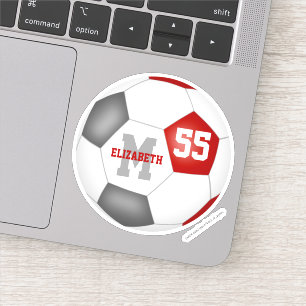 Sticker équipe de rouge gris peint les filles au football