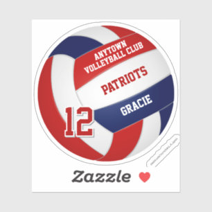 Sticker équipe de volley-ball bleu rouge couleurs enfants