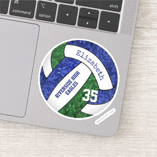 Sticker équipe de volley-ball des filles bleu vert