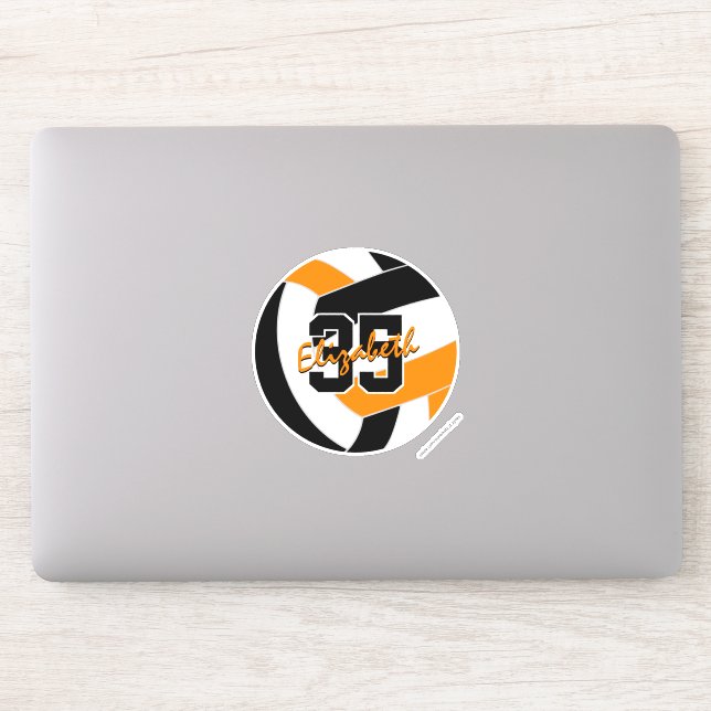Sticker équipe de volley-ball orange noir couleurs (Ordinateur)