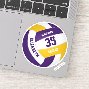 Sticker équipe d'or violet couleurs filles garçons volley-