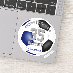 Sticker équipe noire bleu couleurs filles garçons soccer