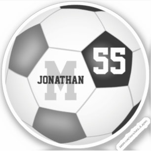 Sticker équipe noire gris couleurs garçons filles soccer