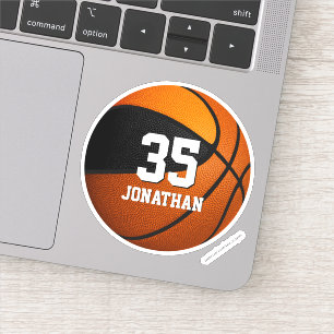 Sticker équipe orange noire couleurs garçons basket