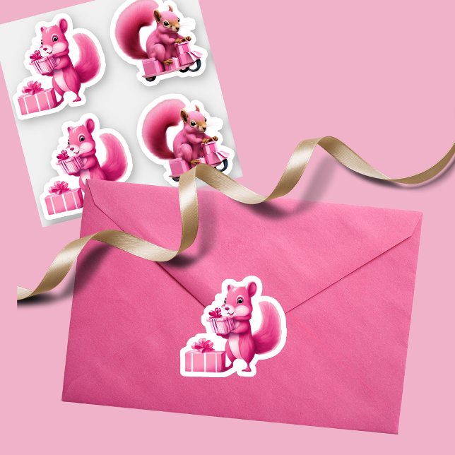 Sticker Equipes de Noël roses livrant des cadeaux cadeaux (Créateur téléchargé)