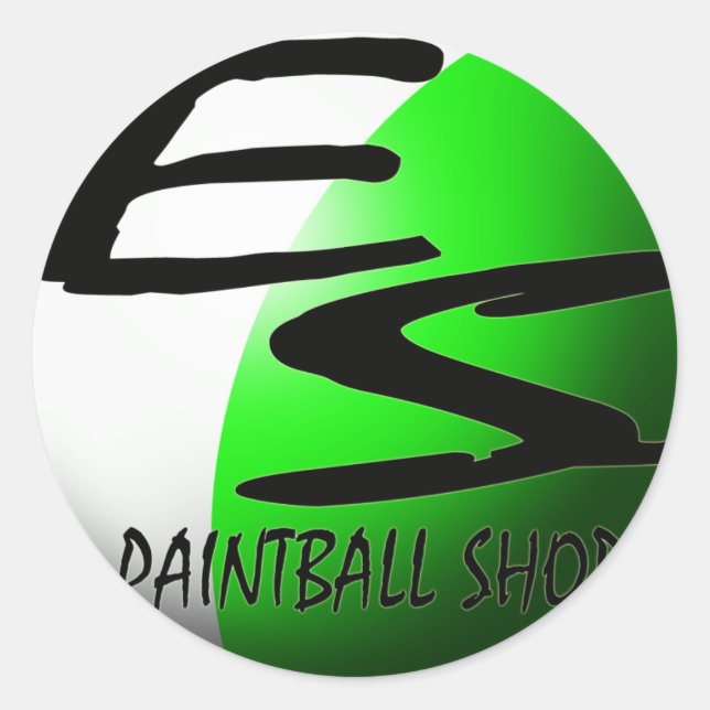 sticker ES paintball green (Devant)