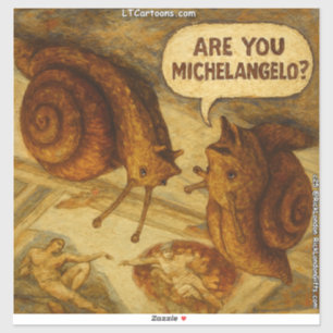 Sticker Escargot Curieux & Parodie de Michel-Ange Dessin A