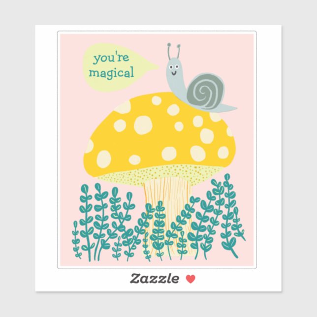 Sticker Escargot de Whimsical sur Champignons Magiques PER (Feuille)