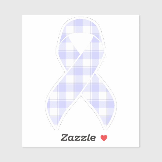 Sticker Esophageal Cancer Awareness Plaid Periwinkle (Feuille)