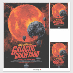 Sticker Espace cimetière crâne Halloween Galaxie des horre
