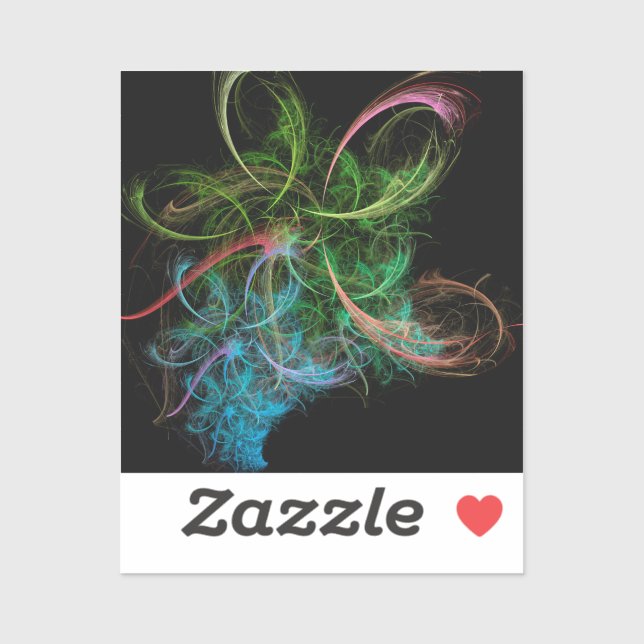 Sticker Espace de fleurs d'art abstrait (Feuille)
