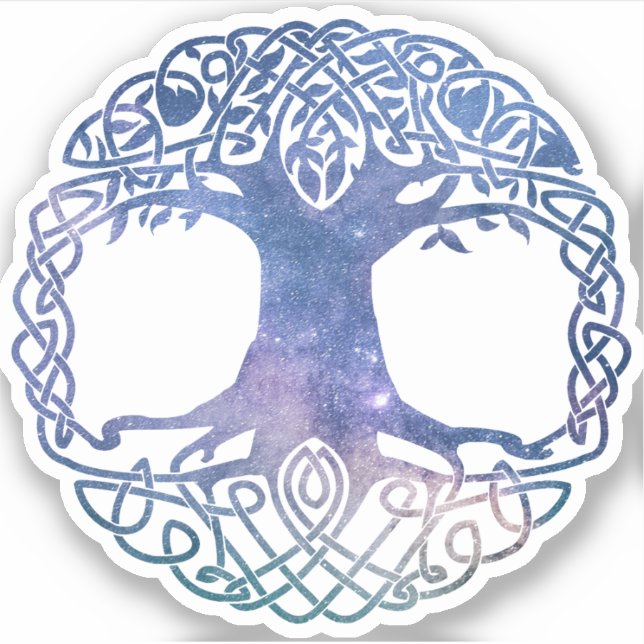 Sticker Espace extra-atmosphérique Galaxie Arbre celtique  (Devant)