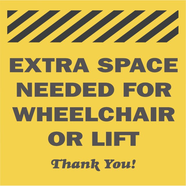 Sticker Espace supplémentaire nécessaire Fauteuil Roulant  (Devant)