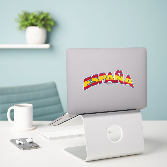Sticker Espagne 1 (Ordinateur portable sur le bureau)