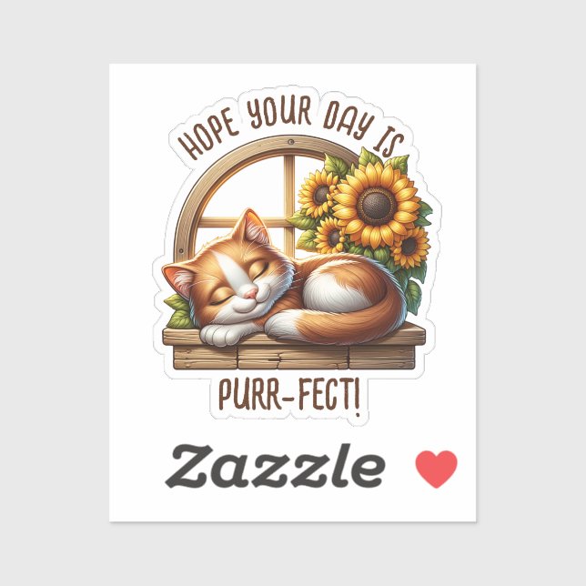 Sticker Espérons que votre journée soit parfaite | Pun cha (Feuille)