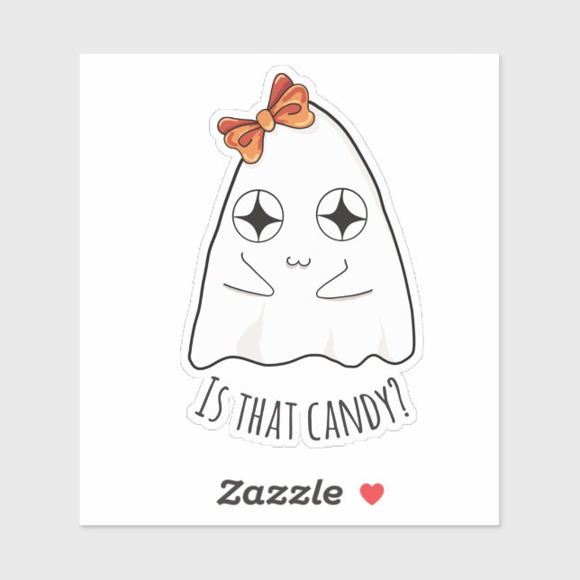 Sticker Est-ce du bonbon ? Halloween fantôme tailler sur m (Feuille)
