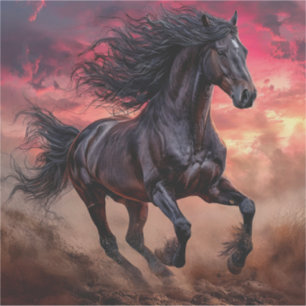Sticker esthétique du cheval noir