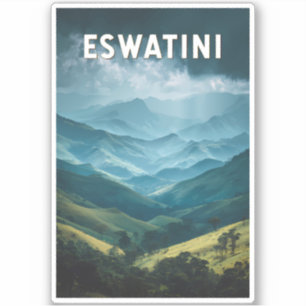 Sticker Eswatini Illustration Voyage Art Vintage