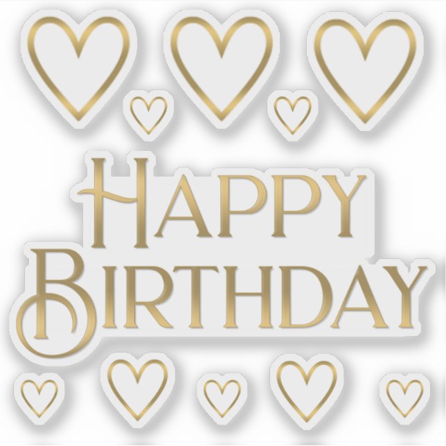 Sticker et Coeurs d'Anniversaire Metallic Gold  (Devant)