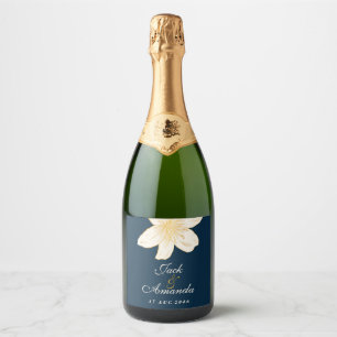 Sticker et Étiquette de bouteille de vin bleu mari