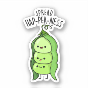 Sticker Étaler Hap-Pea-ness Funny Peas Pun