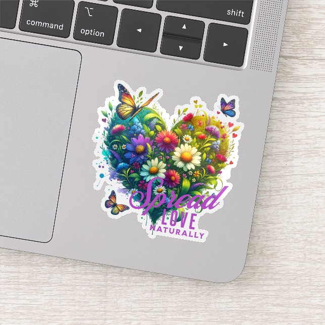 Sticker Étaler l'amour Naturellement Floral Papillon Coeur (Détail)
