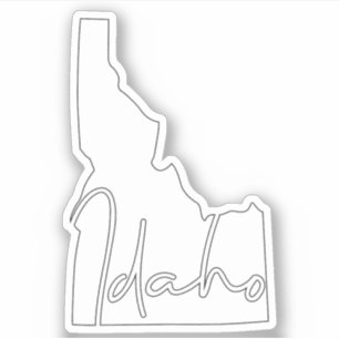 Sticker État blanc solide de l'Idaho