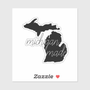 Sticker État de la silhouette noire du Michigan