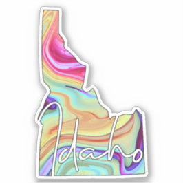 Sticker État de l'Idaho en marbre coloré
