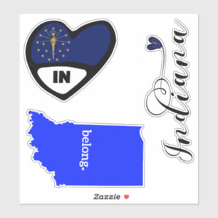 Sticker État de l'Indiana, feuille de chars coupés