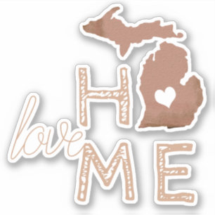 Sticker État de Silhouette de cuivre du Michigan