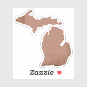 Sticker État de Silhouette de cuivre du Michigan