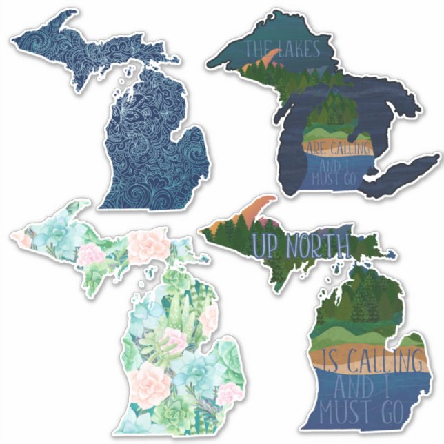 Sticker État des Grands Lacs du Michigan | Cherie's Art(c) (Devant)