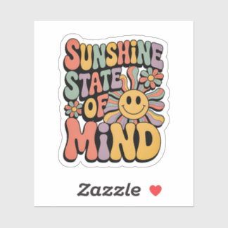 Sticker État d'esprit Sunshine Rétro Psychedelique 70s