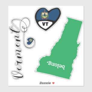 Sticker État du Vermont, feuille de chevaliers coupés