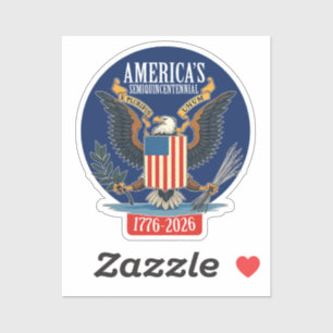 Sticker États-Unis 250 - 1776-2026 - Blason de l'aigle vin