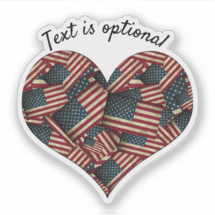 Sticker Etats-Unis Amérique drapeaux Coeur