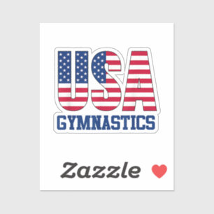 Sticker Etats-Unis avec drapeau américain Gymnastique Spor