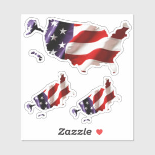 Sticker États-Unis - Drapeau américain et pays