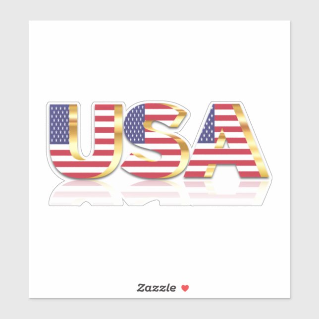 Sticker États-Unis - États-Unis d'Amérique - Drapeau - Pat (Feuille)