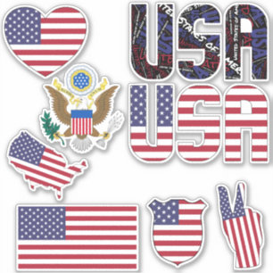 Sticker États-Unis Extraordinaires Formes Symboles nationa