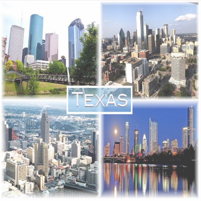 Sticker États-Unis Texas - Centre-ville de Houston - Centr (Devant)