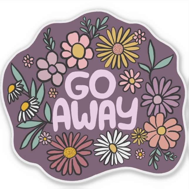 Sticker ÉTEINDRE Funny Floral mignon Daisy Daisy Dessin À  (Devant)