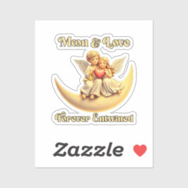 Sticker Eternal Love on a Crescent Moon