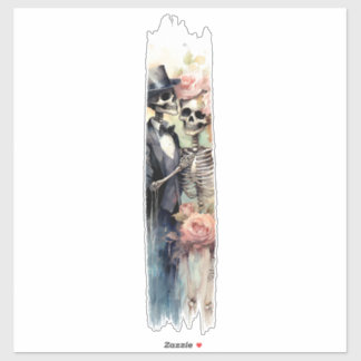 Sticker Eternal Love Skeletons Brushstroke Paint