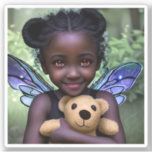 Sticker Ethereal Fairy Girl and Teddy Bear