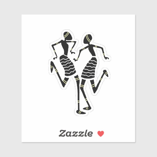 Sticker Ethnique, Art Africain, Danse De Carnaval Magnifiq (Feuille)