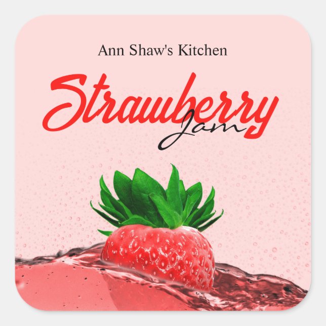 Sticker Étiquette à la confiture de fraises (Devant)