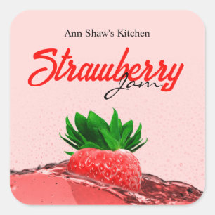 Sticker Étiquette à la confiture de fraises
