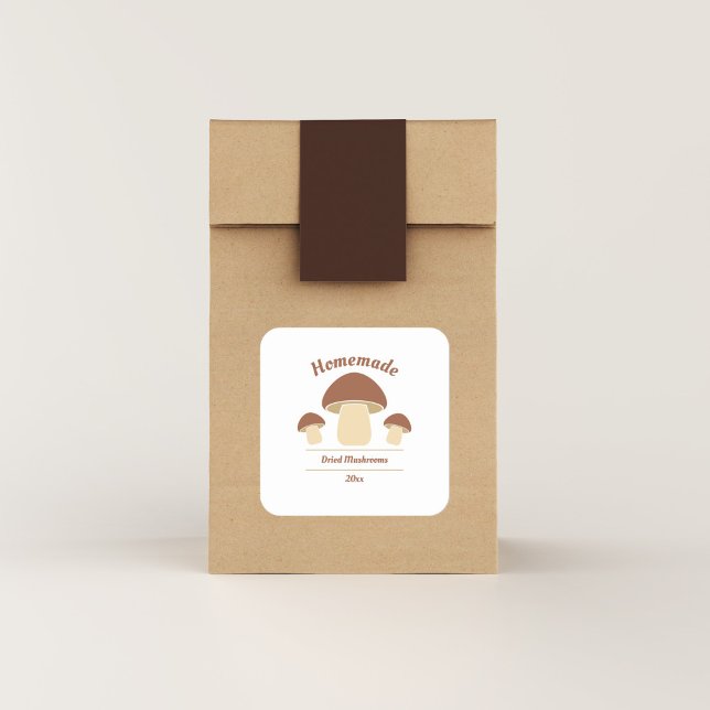 Sticker Étiquette aux champignons en conserve ou s (Dried Mushrooms Label Sticker)